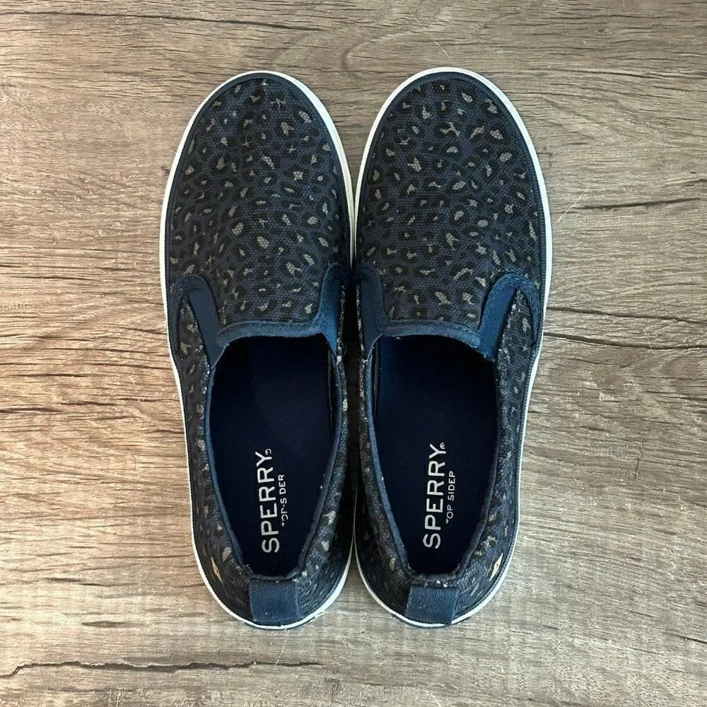 Sperry Crescent Twin Core Women’s Slip-On Shoes Size 6 Blue Animal Print - Picture 7 of 8